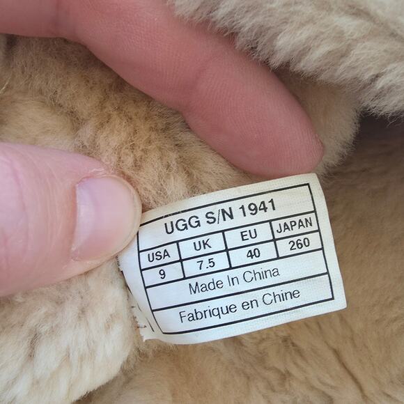 Ugg Joslyn 1941 Camel Suede Leather Wedge Shearling Boot sz 9 Winter Casual - Picture 2 of 8